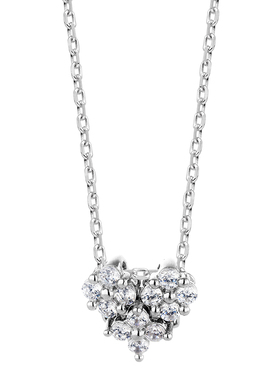 一款两戴项链银心形项链情人送礼