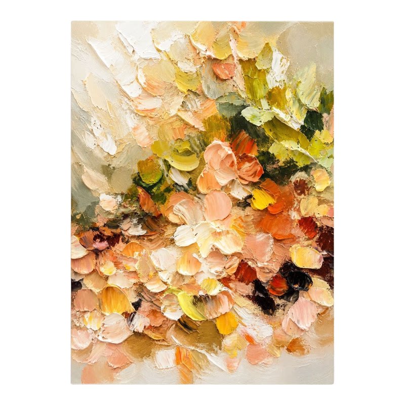 手绘油画抽象富贵牡丹玄关装饰画餐厅挂画现代客厅沙发背景墙壁画