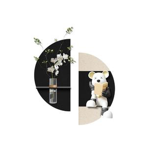 暴力熊餐厅装饰画轻奢高级感壁画现代简约水培绿植饭厅背景墙挂画