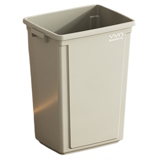 无盖大垃圾桶大容量家用大号厨房卫生间40升浅灰色长方形塑料桶20