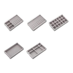 抽屉内收拾首饰收纳盒绒布托盘梳妆台耳环钉坠盒子手饰品收纳神器