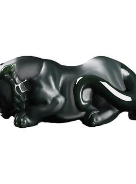 天然真品新疆和田玉细料老虎手把件玉石把玩虎虎生威男士女士文玩