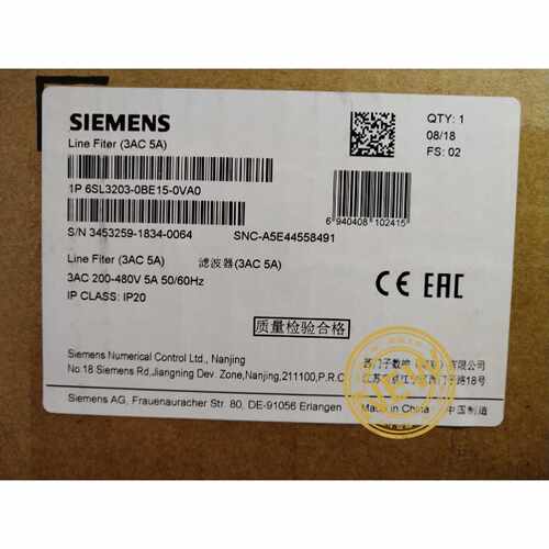 议价全新品6SL3203-0BE15-0VA0西门子V90 EMC过滤器6SL32030BE150