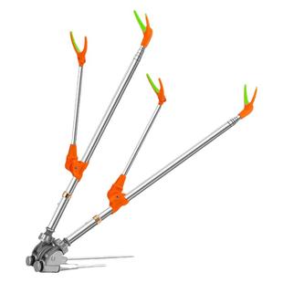 高端双炮台鱼竿支架不锈钢双头竿架鱼杆支架钓箱钓椅地插钓鱼架杆