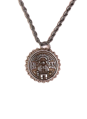 小众复古酋长瓶盖项链男