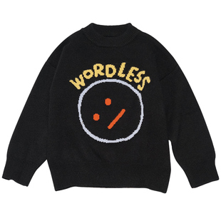 STILLYOU原创卡通新年红过年套头针织毛衣宽松保暖男女情侣装冬季