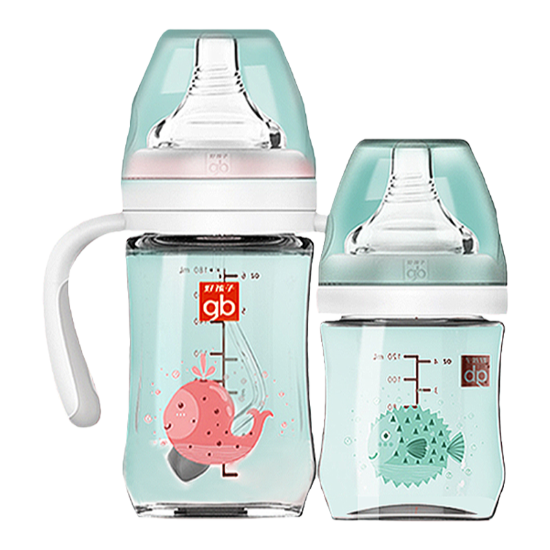 gb好孩子奶瓶新生婴儿宝宝专用仿真母乳实感头防胀气吸管玻璃防摔