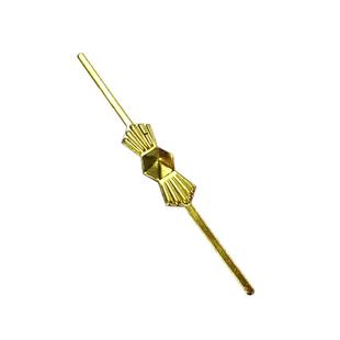 水晶灯饰配件全铜蝴蝶针 五金配件铜针 三角针穿水晶八角珠连接器