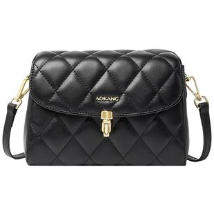 奥康小方包2026新款女款小包包小香风菱格斜挎包大容量妈妈单肩包