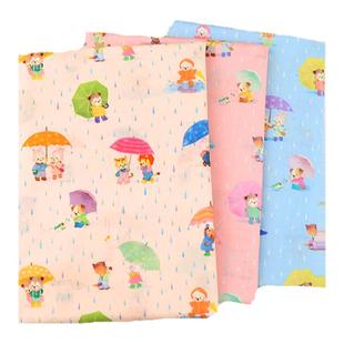 日本进口yukiemon松浦60支纯棉布料下雨天柔软透气可爱印染服装布