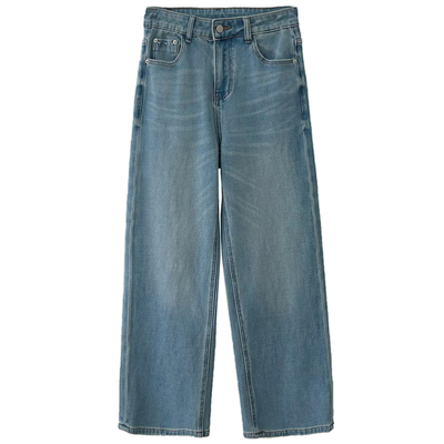 巨显瘦四面弹高腰垂感直筒牛仔裤