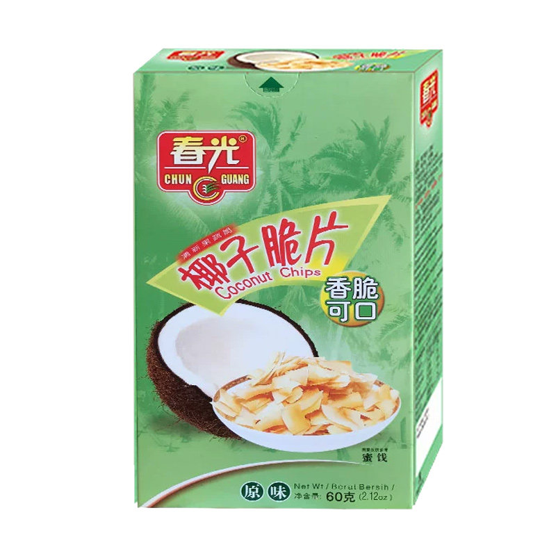 春光食品椰子脆片海南特产60g咖啡芒果原味椰子果干休闲零食小吃
