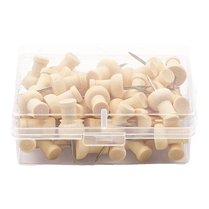 桶装原木质工字钉图钉按钉大头针毛毡固定针实木摁钉手工钉子软木钉美工钉别针小图钉木板钉照片墙装饰创意