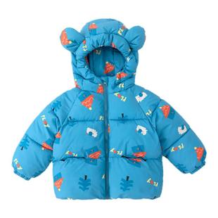 宝宝连帽棉服卡通满印冬款儿童外套冬季男童棉袄女童冬装棉衣保暖