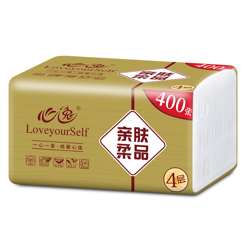 400张原木抽纸家用整箱大包车载
