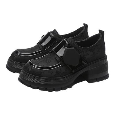 厚底英伦风一脚蹬乐福鞋