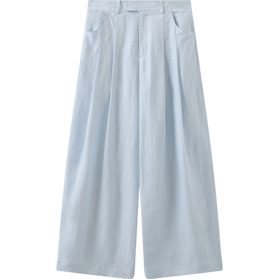 【商场同款】播26夏新品100%亚麻裤子女轻薄阔腿裤BDT2KD2961
