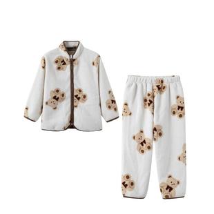 小黑托尼昵秋冬中大儿童家居服男女童加厚加绒夹棉睡衣套装睡裙