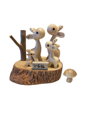 木雕创意摆件纯实木雕刻复古怀旧