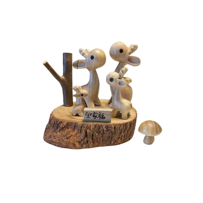 木雕创意摆件纯实木雕刻复古怀旧