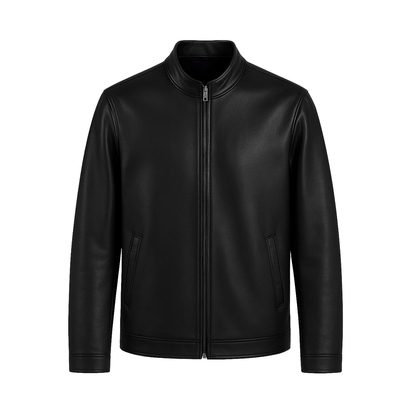 兽王绵羊皮真皮皮衣男2025秋冬新款立领机车服修身皮外套夹克