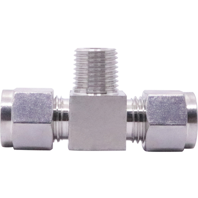 304不锈钢内/外丝卡套三通