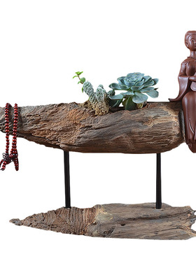 枯木创意摆件花盆客厅风化木