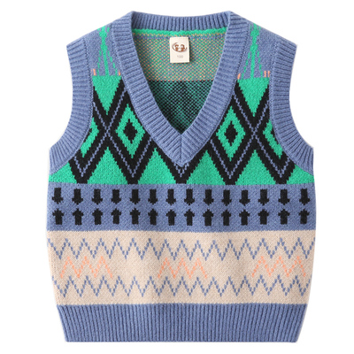 男童秋冬款针织V领马甲