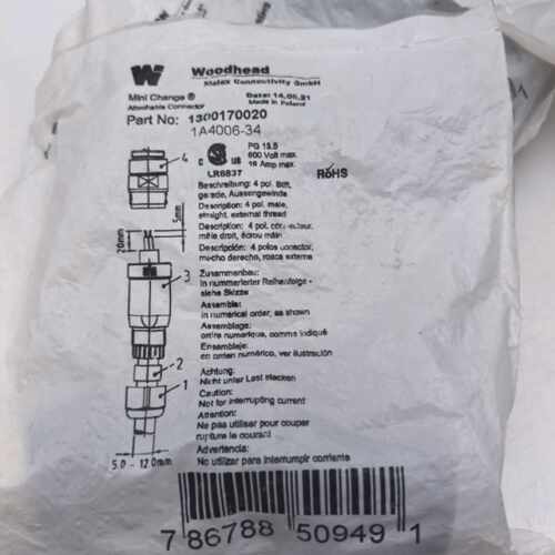 询价-Woodhead伍德海德连接器1300170020