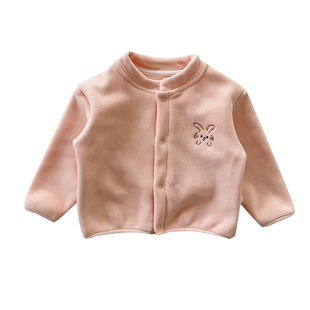 宝宝外套秋冬季男女童加绒婴儿衣服保暖上衣毛绒儿童摇粒绒外出服