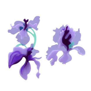 NPii鸢尾耳环设计师花灵感原创紫色春夏出游不对称凹造型