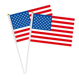 美国国旗户外旗手摇旗中美串旗办公桌旗公司企业旗帜世界各国旗子运动会小旗定做装饰吊旗落地旗3号4号旗定制