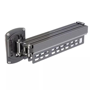 四季沐歌阳台折叠晾衣架免打孔家用壁挂隐形收缩凉衣杆子伸缩神器