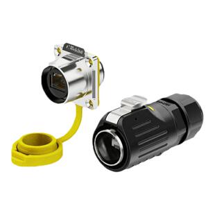 RJ45防水连接器EW-LP24户外工业网络线网口六类千兆航空插头插座