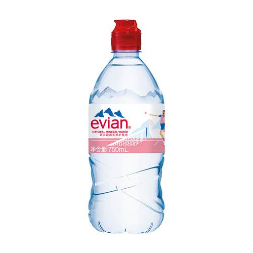 【活动】evian依云天然矿泉水限量运动瓶750ml*12瓶*1箱/2箱