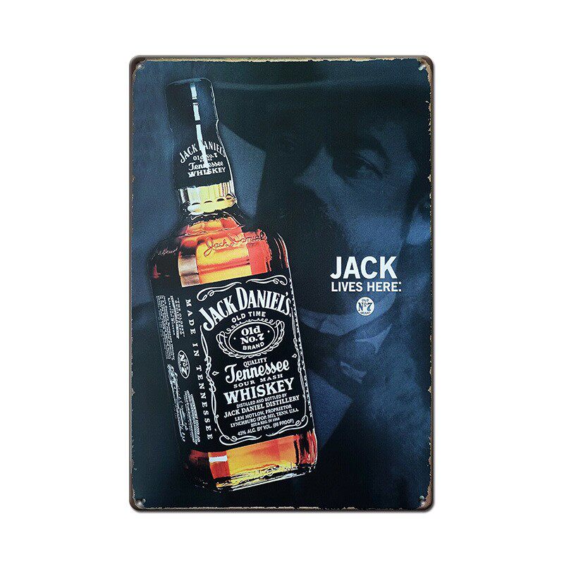 小酒馆清吧复古威士忌铁皮画壁饰