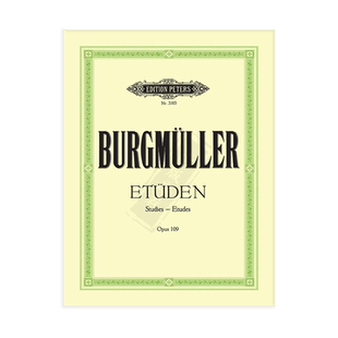 布格缪勒18首钢琴练习曲 op109 独奏带指法 德国彼得斯原版进口乐谱书 Burgmuller Characteristic Studies Piano EP3103