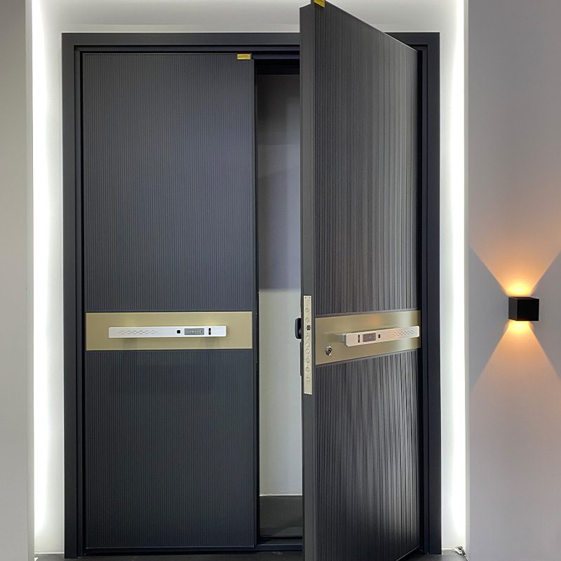 密码锁双开门不锈钢大门隔音降噪防盗门铝合金不锈钢大门工厂定制