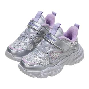 富罗迷儿童运动鞋女童鞋子2025冬季新款减震软底青少年保暖加绒鞋