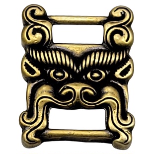 藏式黄铜支巴经书扣文玩佛珠侧挂包挂吊坠配件配饰。宽18*24mm