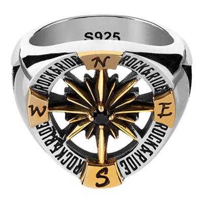 ROCKRIDE罗盘星芒戒指925纯银