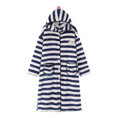 珊瑚绒睡衣秋冬女款家居服睡袍