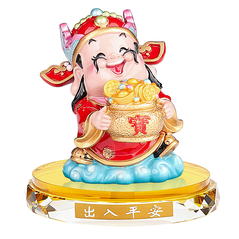 可爱摇头手工彩绘财神爷汽车摆件