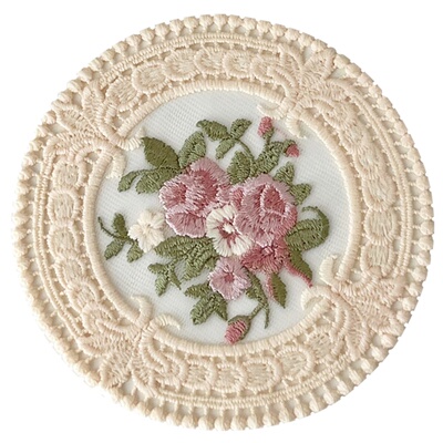 法式复古刺绣蕾丝杯垫拍照装饰垫