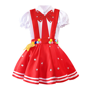 六一儿童合唱演出服舞蹈表演服装男女童朗诵比赛红色小星星公主裙