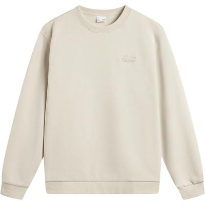 李宁圆领男女同款套头无帽卫衣