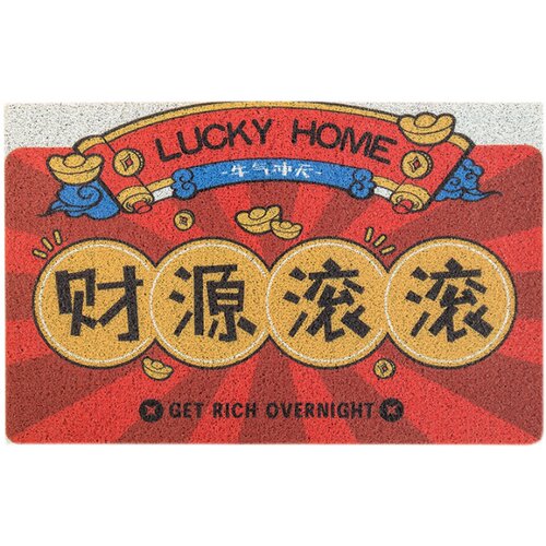 吉祥好运地垫丝圈门垫入户门pvc地垫进门脚垫防滑地垫卧室厨房垫