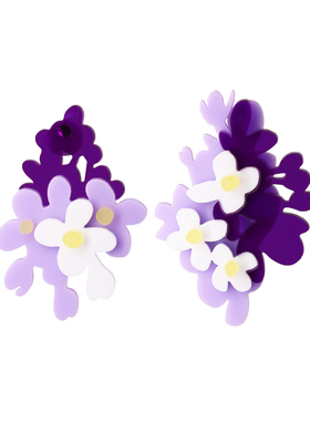 耳饰NPii亚克力创意紫色花花