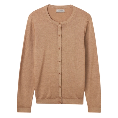 FALCONERI女士长袖罗纹圆领山羊绒针织开衫DMLC250