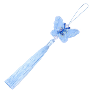 珍珠刺绣蝴蝶流苏 清新古风汉服襟步配饰穗子挂件diy国潮配饰挂穗